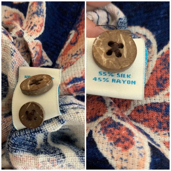 Caribbean Silk Tropical Short Sleeve Button Front Hawaiian Shirt Size XL Floral - Picture 6 of 8